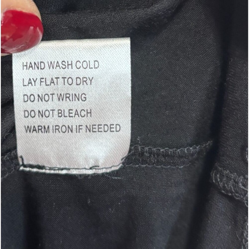 Belldini Women's Top Black Lace Sleeves Whimsigoth Romantic Feminine‎ Y2K Sz L - Picture 8 of 8